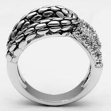 3W202 - Brass Ring Rhodium Women AAA Grade CZ Clear