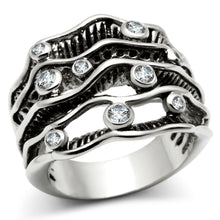 3W221 - Brass Ring Rhodium Women AAA Grade CZ Clear