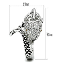 3W234 - Brass Ring Rhodium Women AAA Grade CZ Champagne