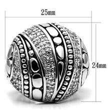 3W244 - Brass Ring Rhodium Women AAA Grade CZ Clear