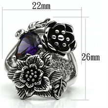 3W250 - Brass Ring Rhodium Women AAA Grade CZ Fuchsia