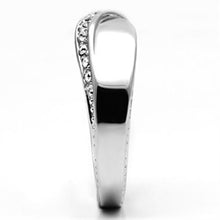 3W264 - Brass Ring Rhodium Women Top Grade Crystal Clear