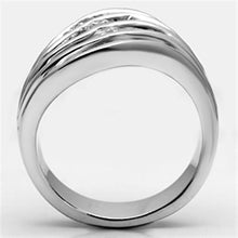 3W265 - Brass Ring Rhodium Women AAA Grade CZ Clear