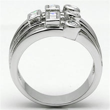 3W271 - Brass Ring Rhodium Women AAA Grade CZ Clear