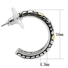 3W335 - Brass Earrings Reverse Two-Tone Women Epoxy Jet