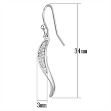 3W377 - Brass Earrings Rhodium Women AAA Grade CZ Clear