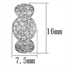 3W390 - Brass Earrings Rhodium Women AAA Grade CZ Clear