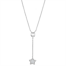 3W426 - Rhodium Brass Necklace with AAA Grade CZ  in Clear
