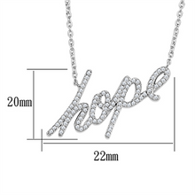 3W456 - Brass Necklace Rhodium Women AAA Grade CZ Clear