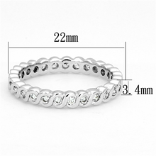 3W489 - Brass Ring Rhodium Women AAA Grade CZ Clear
