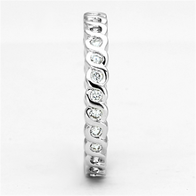 3W489 - Brass Ring Rhodium Women AAA Grade CZ Clear