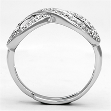 3W503 - Brass Ring Rhodium Women AAA Grade CZ Clear