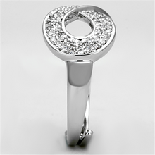 3W503 - Brass Ring Rhodium Women AAA Grade CZ Clear