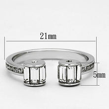 3W526 - Brass Ring Rhodium Women Top Grade Crystal Clear