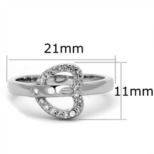 3W573 - Brass Ring Rhodium Women AAA Grade CZ Clear