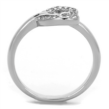 3W573 - Brass Ring Rhodium Women AAA Grade CZ Clear