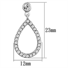 3W617 - Brass Earrings Rhodium Women Top Grade Crystal Clear