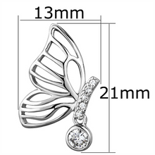 3W618 - Brass Earrings Rhodium Women AAA Grade CZ Clear