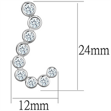3W624 - Brass Earrings Rhodium Women AAA Grade CZ Clear