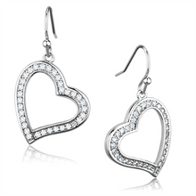 3W628 - Brass Earrings Rhodium Women AAA Grade CZ Clear