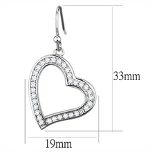 3W628 - Brass Earrings Rhodium Women AAA Grade CZ Clear