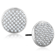 3W666 - Brass Earrings Rhodium Women AAA Grade CZ Clear