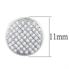 3W666 - Brass Earrings Rhodium Women AAA Grade CZ Clear