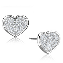 3W668 - Brass Earrings Rhodium Women AAA Grade CZ Clear