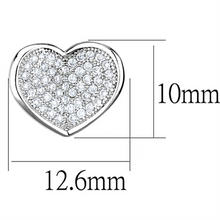 3W668 - Brass Earrings Rhodium Women AAA Grade CZ Clear