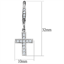 3W688 - Brass Earrings Rhodium Women AAA Grade CZ Clear