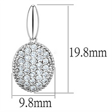 3W690 - Brass Earrings Rhodium Women AAA Grade CZ Clear