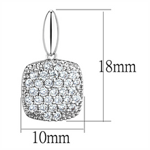 3W691 - Brass Earrings Rhodium Women AAA Grade CZ Clear