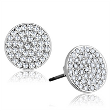 3W693 - Brass Earrings Rhodium Women AAA Grade CZ Clear