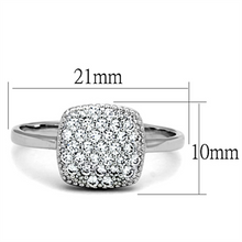 3W728 - Brass Ring Rhodium Women AAA Grade CZ Clear