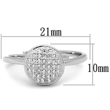 3W749 - Brass Ring Rhodium Women AAA Grade CZ Clear