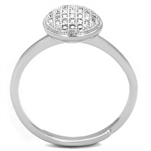 3W749 - Brass Ring Rhodium Women AAA Grade CZ Clear