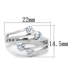 3W813 - Brass Ring Rhodium Women AAA Grade CZ Clear