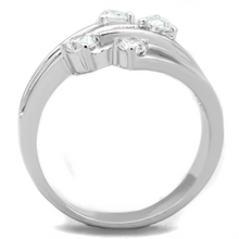 3W813 - Brass Ring Rhodium Women AAA Grade CZ Clear