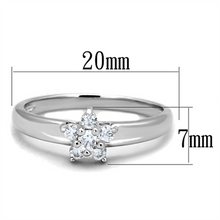 3W814 - Brass Ring Rhodium Women AAA Grade CZ Clear