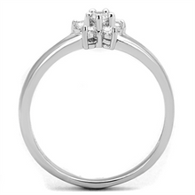 3W814 - Brass Ring Rhodium Women AAA Grade CZ Clear