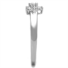 3W814 - Brass Ring Rhodium Women AAA Grade CZ Clear