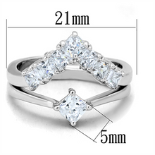 3W815 - Brass Ring Rhodium Women AAA Grade CZ Clear