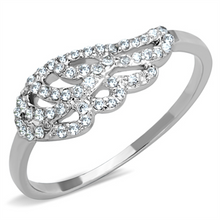 3W824 - Brass Ring Rhodium Women AAA Grade CZ Clear