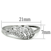 3W824 - Brass Ring Rhodium Women AAA Grade CZ Clear