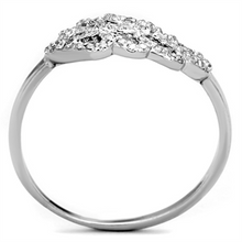 3W824 - Brass Ring Rhodium Women AAA Grade CZ Clear