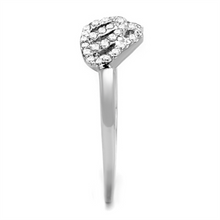 3W824 - Brass Ring Rhodium Women AAA Grade CZ Clear