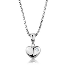 3W825 - Brass Chain Pendant Rhodium Women AAA Grade CZ Clear