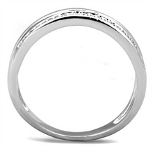 3W829 - Brass Ring Rhodium Women AAA Grade CZ Clear