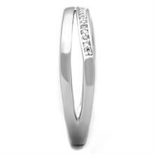 3W829 - Brass Ring Rhodium Women AAA Grade CZ Clear