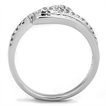 3W835 - Brass Ring Rhodium Women AAA Grade CZ Clear